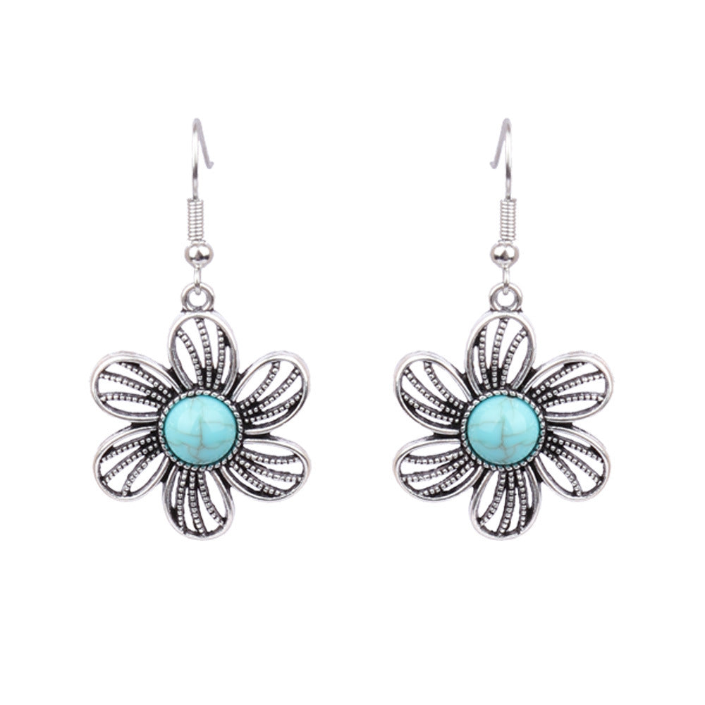 Wholesale Turquoise Fashion Alloy Geometric Earrings